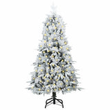 Vidaxl kunstmatige inklapbare kerstboom wit 150 cm pe en pvc