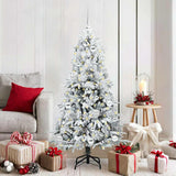 Vidaxl kunstmatige inklapbare kerstboom wit 150 cm pe en pvc