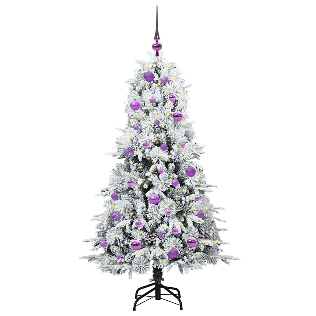 Vidaxl kunstmatige inklapbare kerstboom wit 150 cm pe en pvc