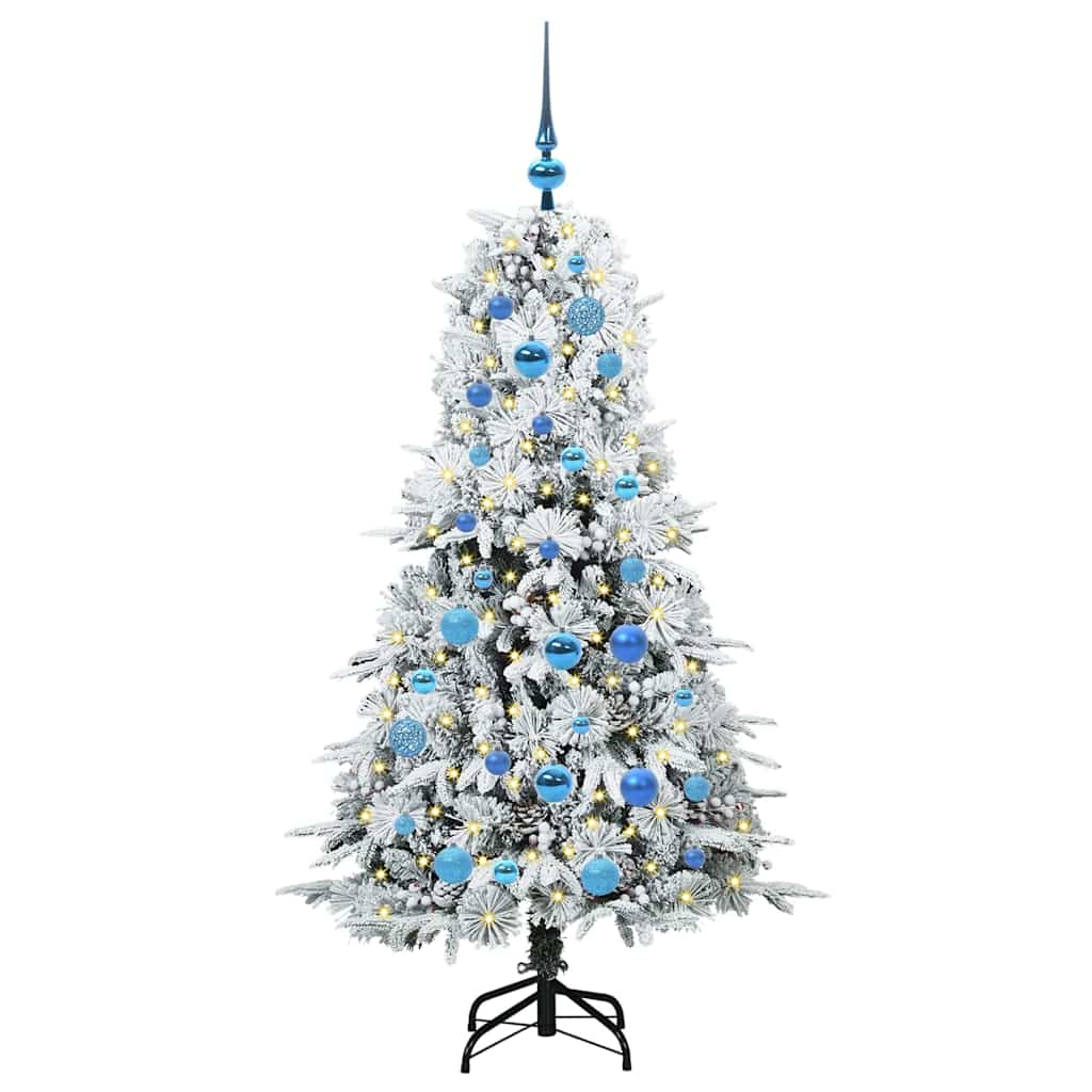 Vidaxl kunstmatige inklapbare kerstboom wit 150 cm pe en pvc