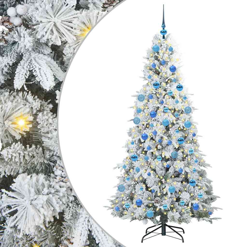 Vidaxl kunstmatige inklapbare kerstboom wit 180 cm pe en pvc