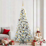 Vidaxl kunstmatige inklapbare kerstboom wit 210 cm pe en pvc