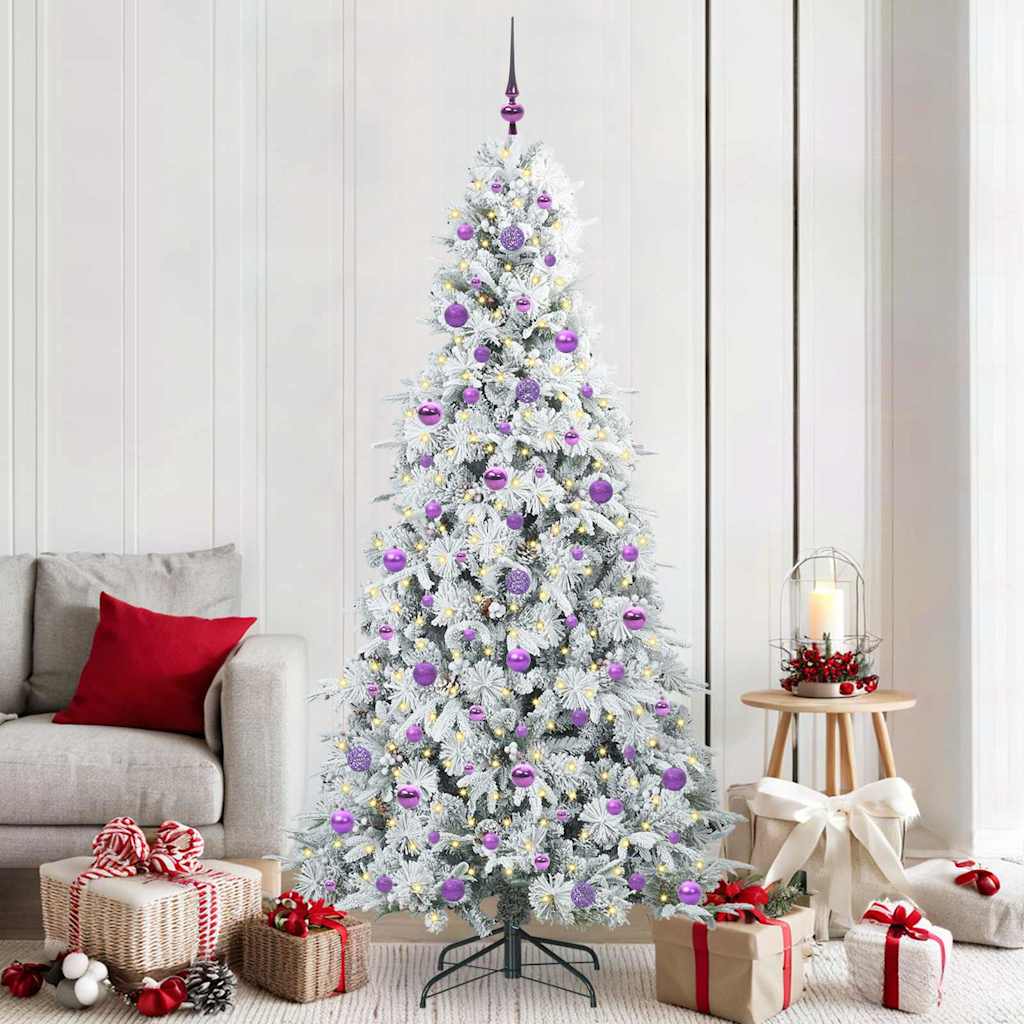 Vidaxl kunstmatige inklapbare kerstboom wit 210 cm pe en pvc