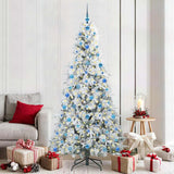 Vidaxl kunstmatige inklapbare kerstboom wit 210 cm pe en pvc