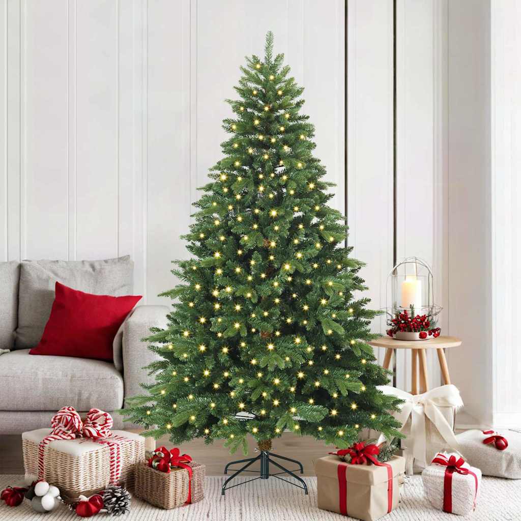 Vidaxl kunstkerstboom met 300 led met standaard groen 180 cm pe en pvc
