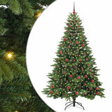 Vidaxl kunstkerstboom met 300 led met standaard groen 210 cm pe en pvc