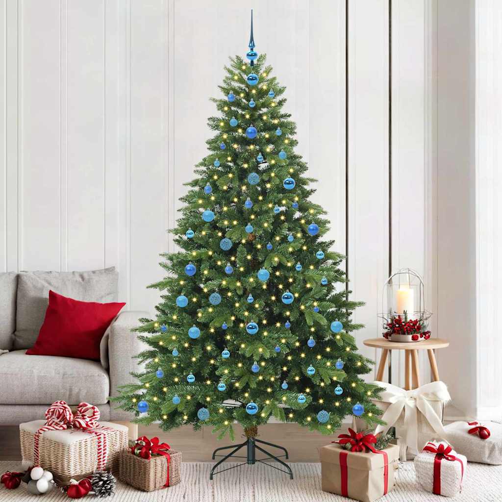 Vidaxl kunstkerstboom met 300 led met standaard groen 210 cm pe en pvc