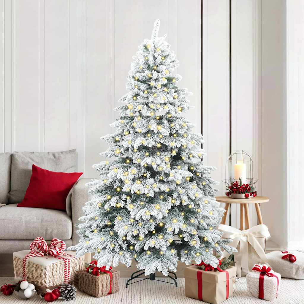Vidaxl kunstkerstboom met 300 led met standaard wit 180 cm pe en pvc