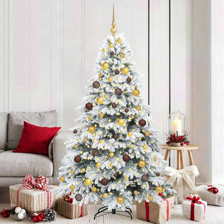 Vidaxl kunstkerstboom met 300 led met standaard wit 180 cm pe en pvc
