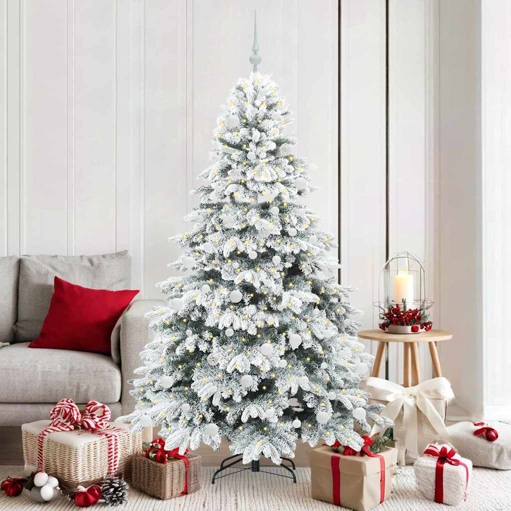 Vidaxl kunstkerstboom met 300 led met standaard wit 180 cm pe en pvc
