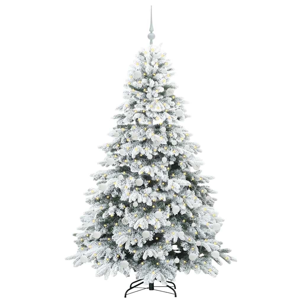 Vidaxl kunstkerstboom met 300 led met standaard wit 180 cm pe en pvc