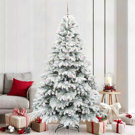 Vidaxl kunstkerstboom met 300 led met standaard wit 210 cm pe en pvc