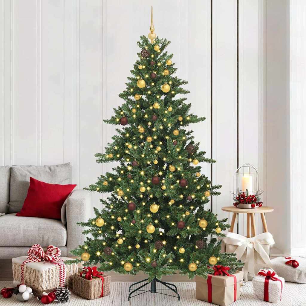 Vidaxl kunstmatige inklapbare kerstboom groen 210 cm pvc en staal