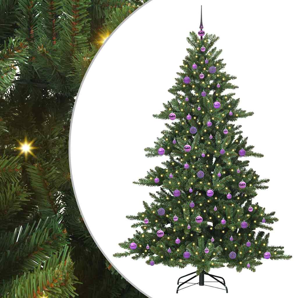 Vidaxl kunstmatige inklapbare kerstboom groen 210 cm pvc en staal