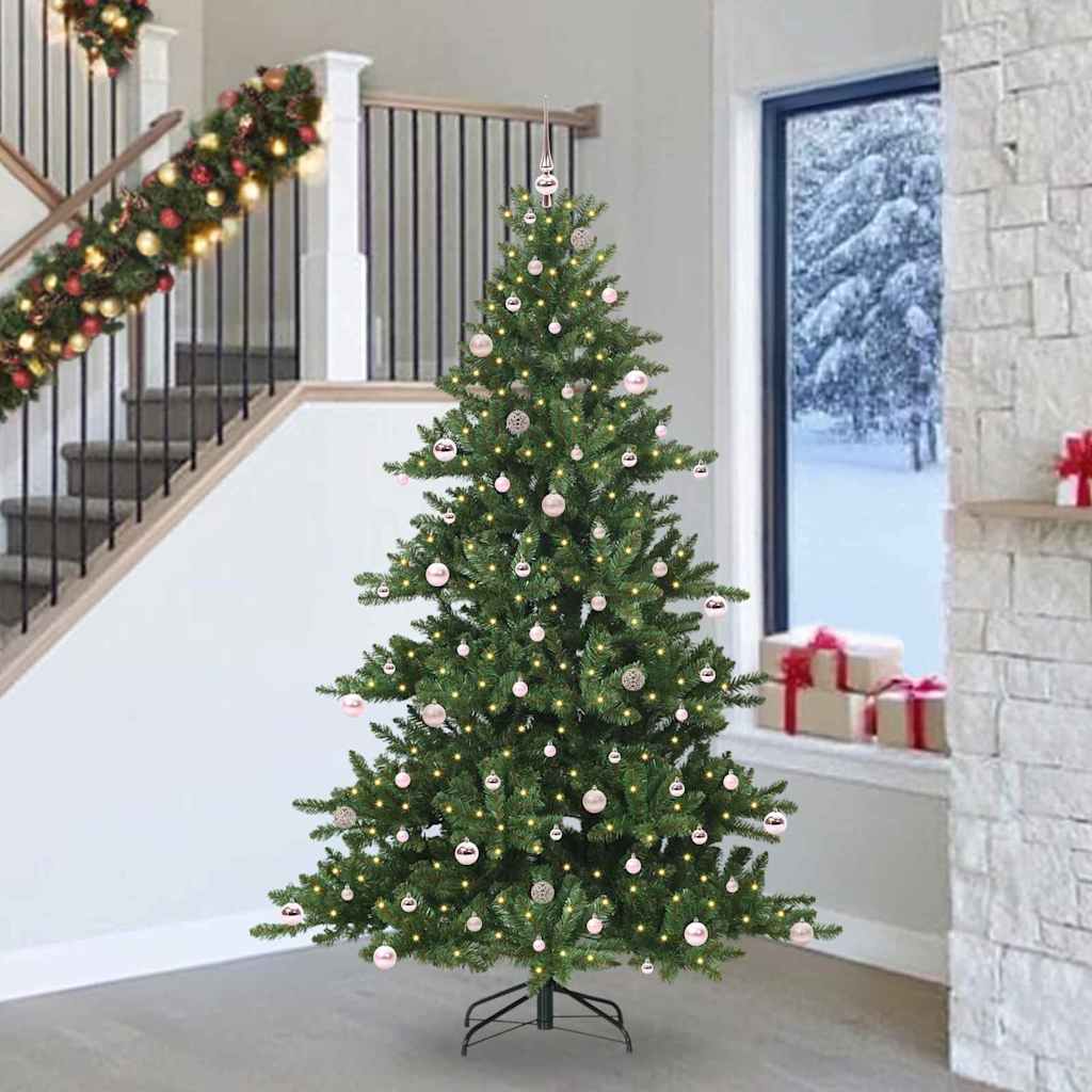 Vidaxl kunstmatige inklapbare kerstboom groen 240 cm pvc en staal