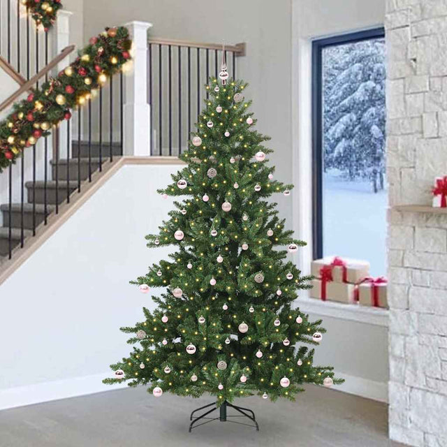 Vidaxl kunstmatige inklapbare kerstboom groen 240 cm pvc en staal