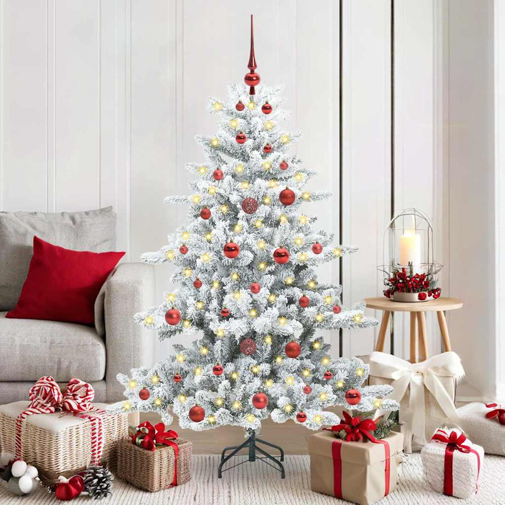 Vidaxl kunstmatige inklapbare kerstboom wit 150 cm pvc en staal