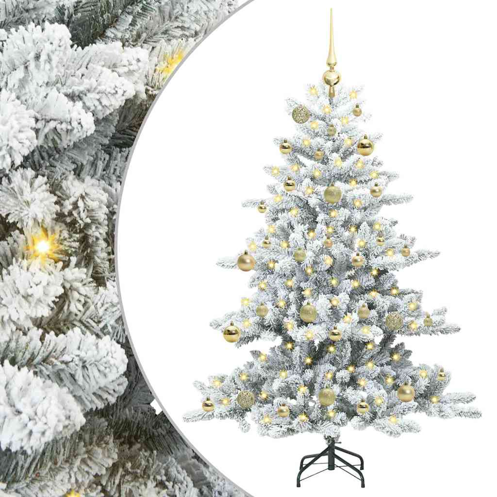 Vidaxl kunstmatige inklapbare kerstboom wit 150 cm pvc en staal