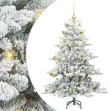 Vidaxl kunstmatige inklapbare kerstboom wit 150 cm pvc en staal
