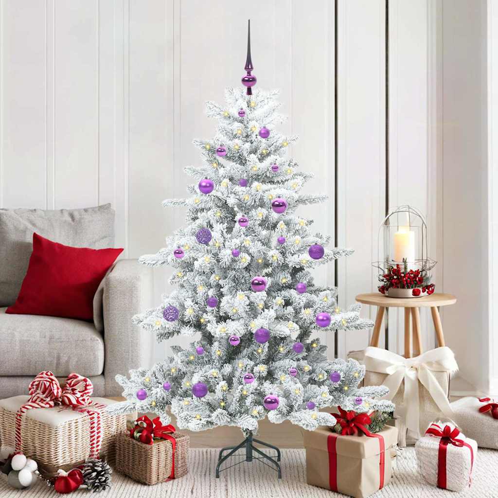 Vidaxl kunstmatige inklapbare kerstboom wit 150 cm pvc en staal