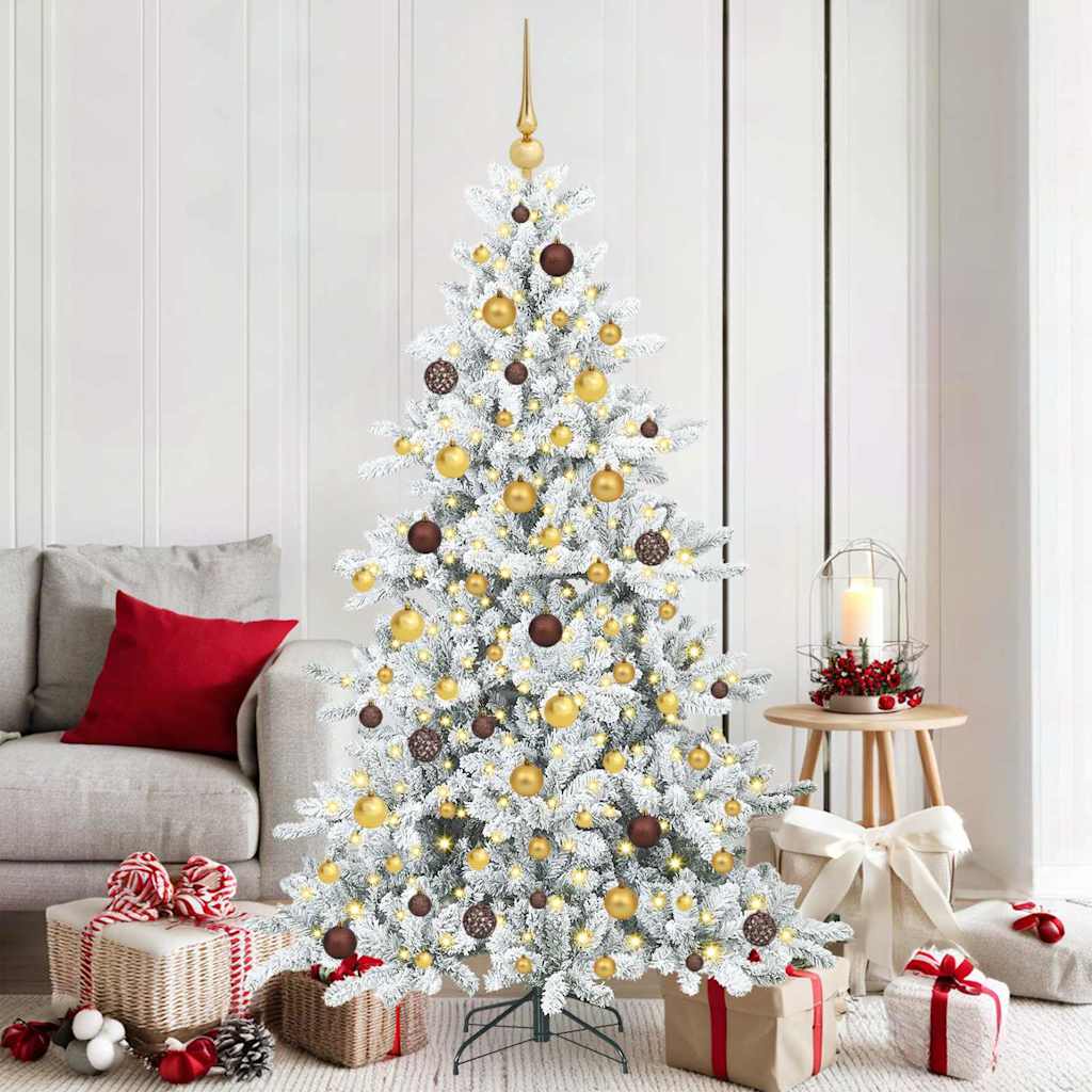 Vidaxl kunstmatige inklapbare kerstboom wit 180 cm pvc en staal