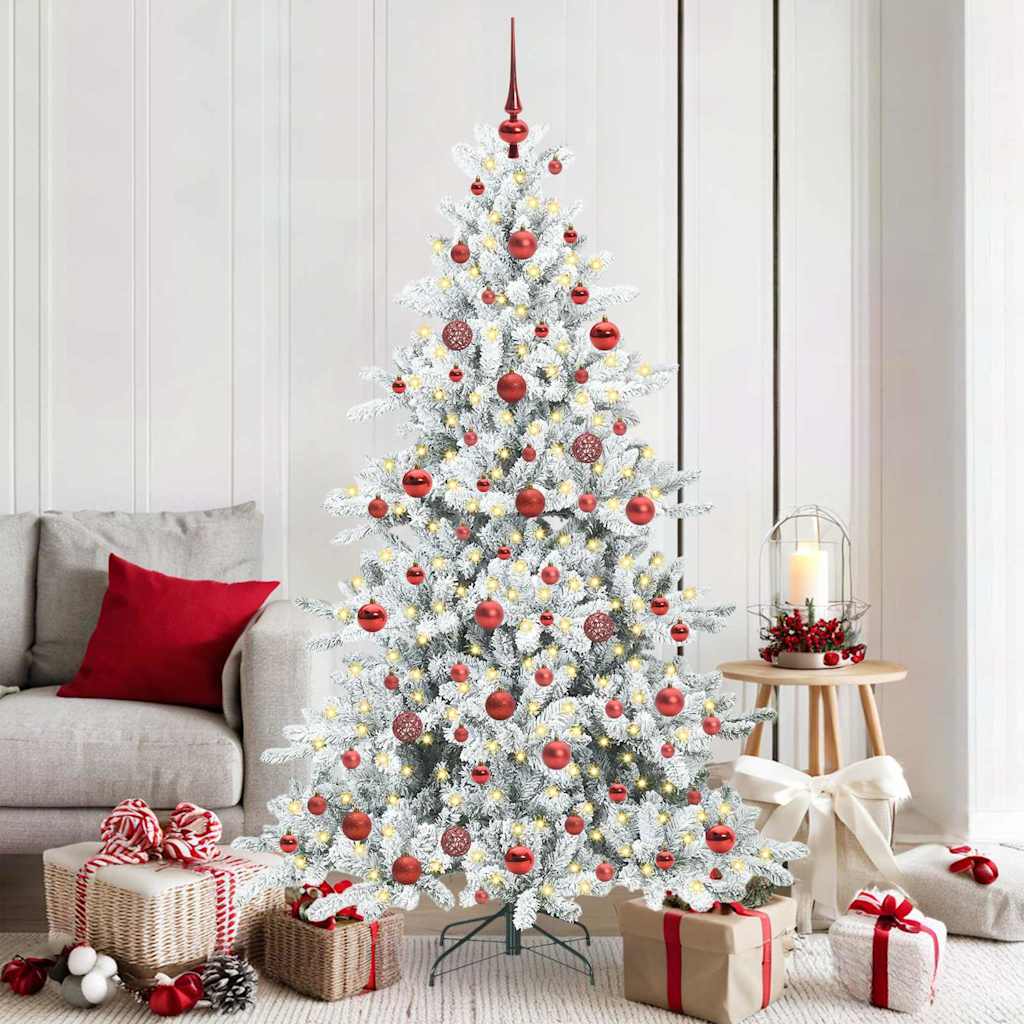 Vidaxl kunstmatige inklapbare kerstboom wit 180 cm pvc en staal