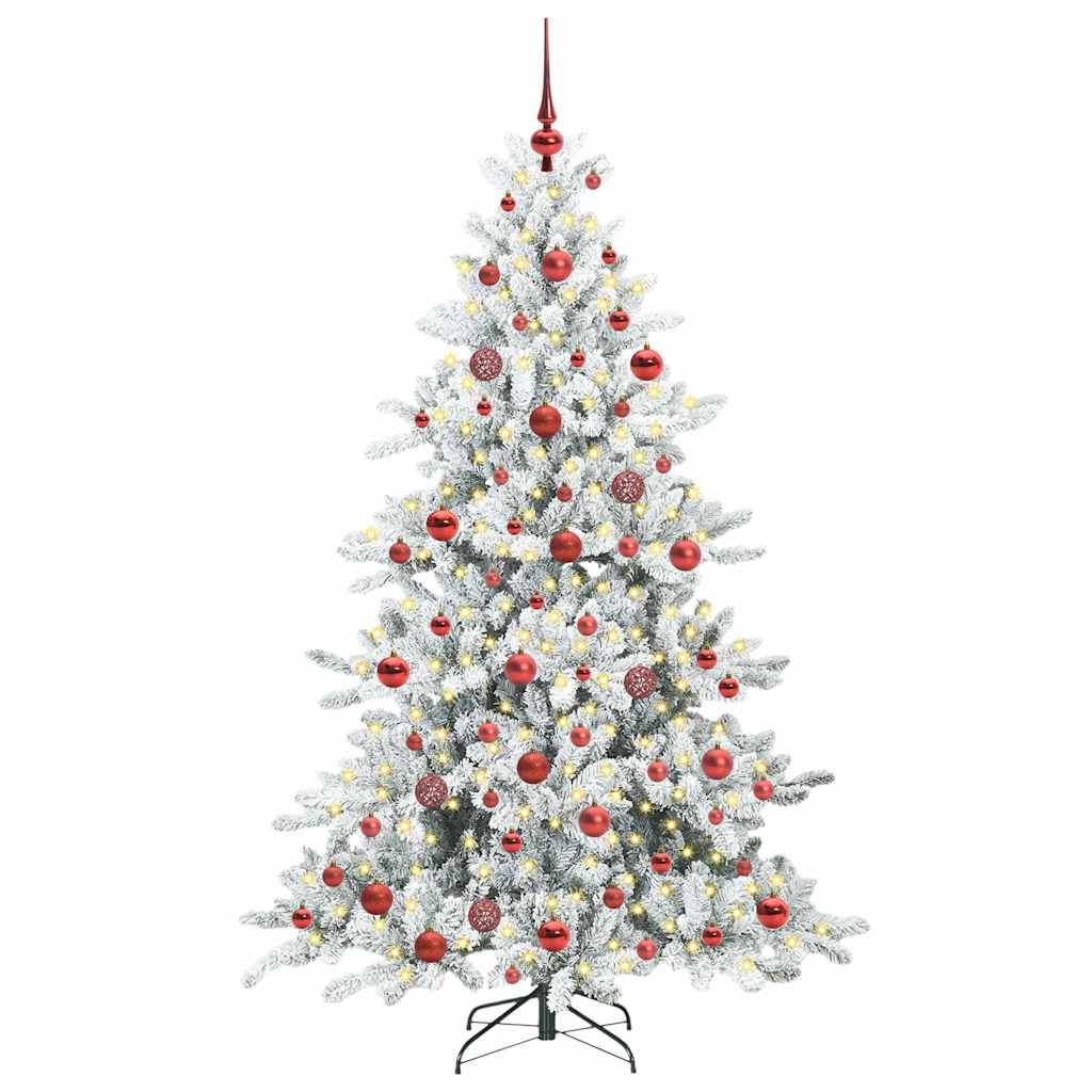 Vidaxl kunstmatige inklapbare kerstboom wit 180 cm pvc en staal