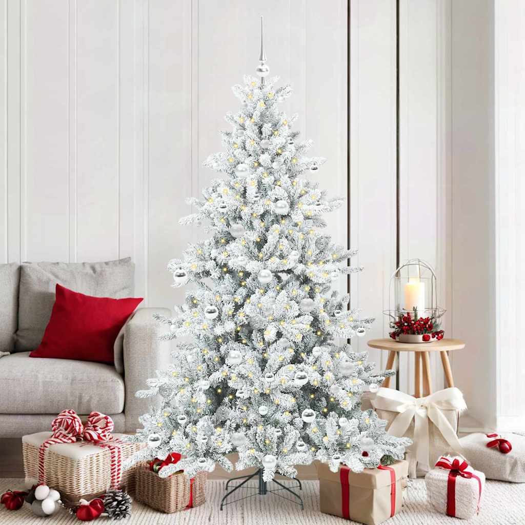 Vidaxl kunstmatige inklapbare kerstboom wit 180 cm pvc en staal