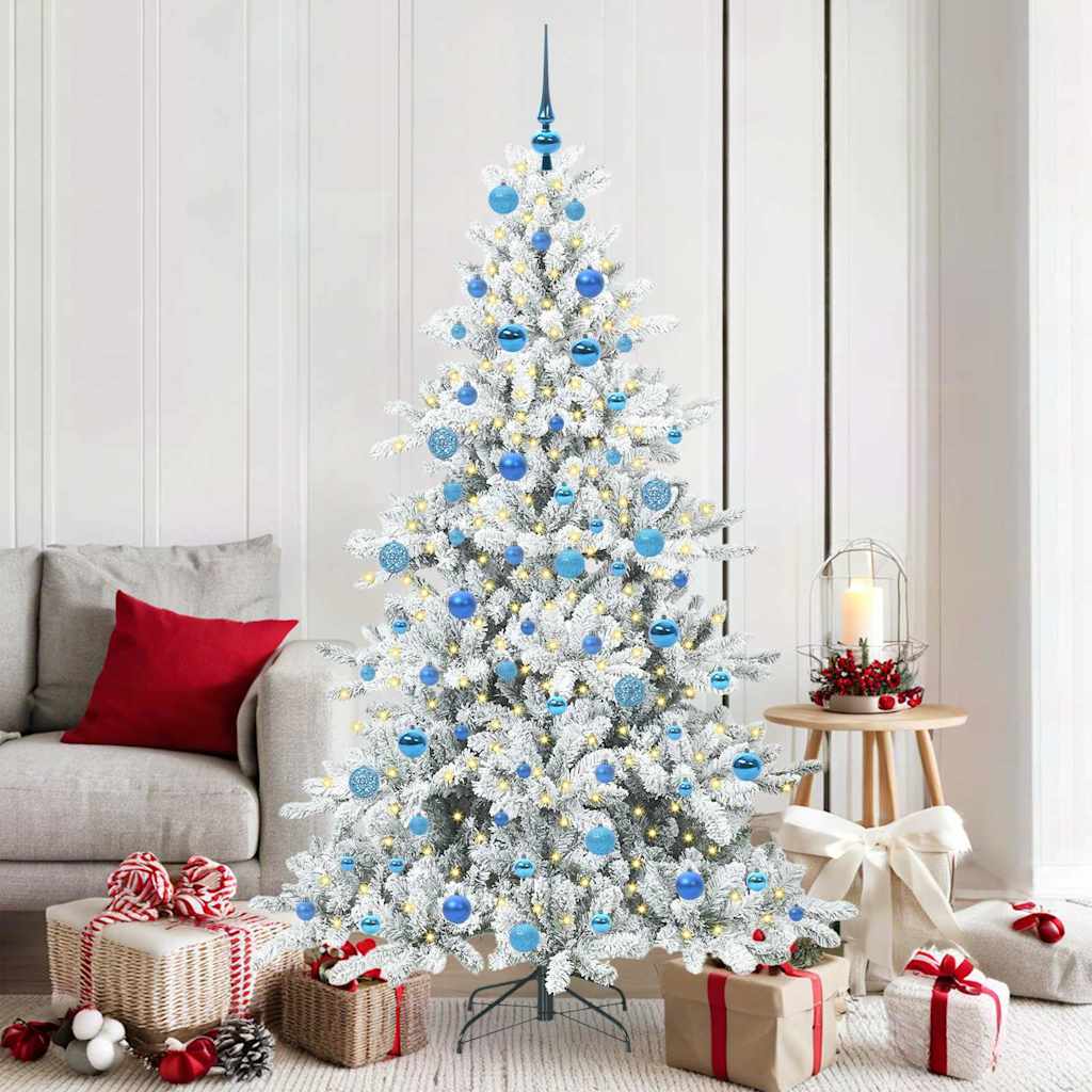 Vidaxl kunstmatige inklapbare kerstboom wit 180 cm pvc en staal