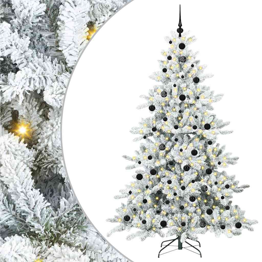 Vidaxl kunstmatige inklapbare kerstboom wit 210 cm pvc en staal