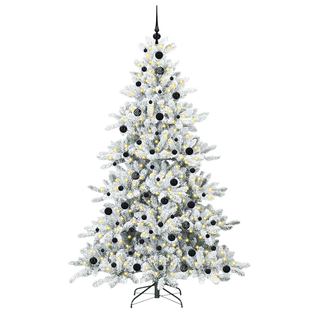 Vidaxl kunstmatige inklapbare kerstboom wit 210 cm pvc en staal
