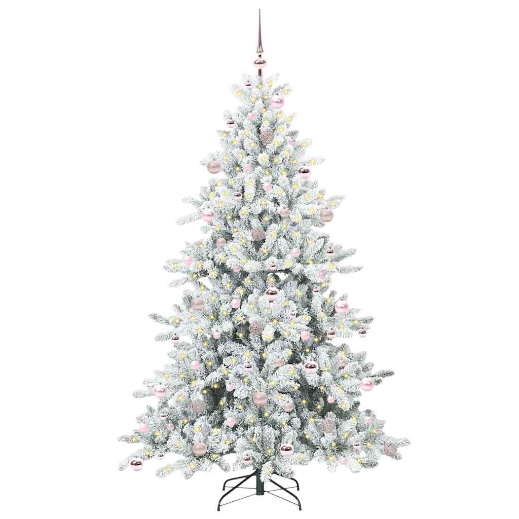 Vidaxl kunstmatige inklapbare kerstboom wit 210 cm pvc en staal