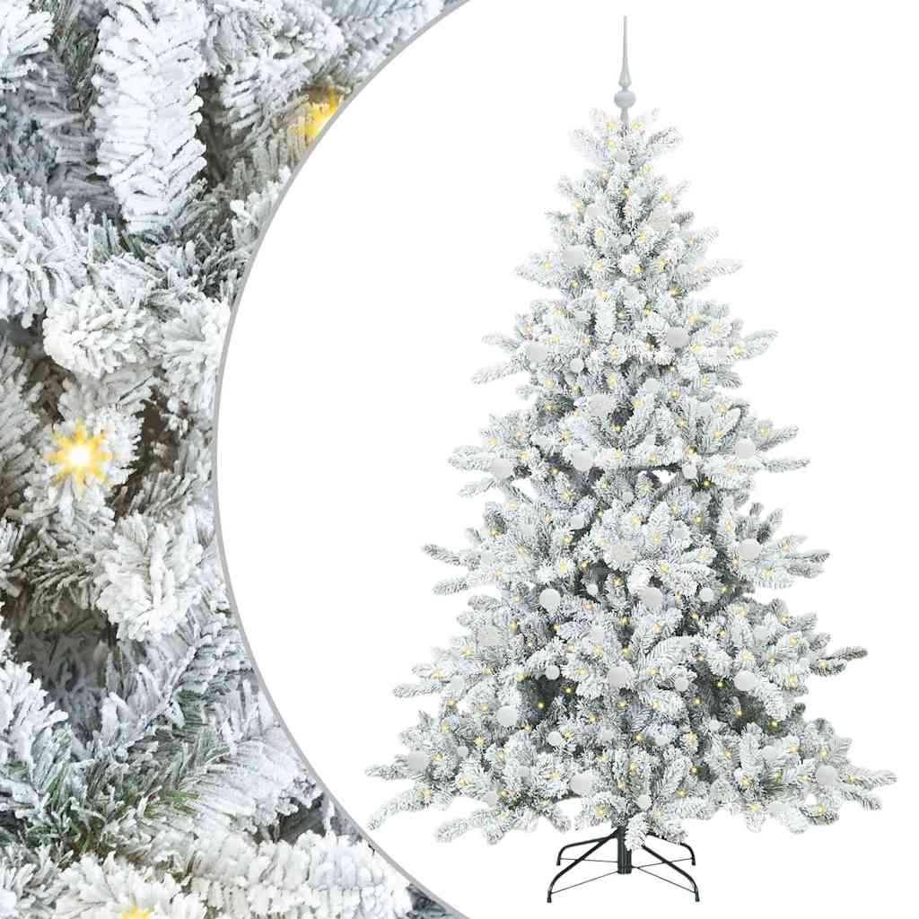 Vidaxl kunstmatige inklapbare kerstboom wit 210 cm pvc en staal