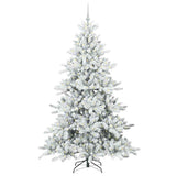 Vidaxl kunstmatige inklapbare kerstboom wit 210 cm pvc en staal