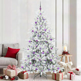 Vidaxl kunstmatige inklapbare kerstboom wit 210 cm pvc en staal