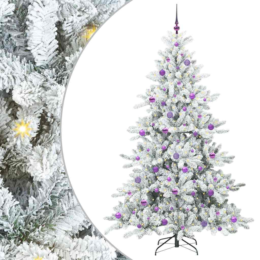 Vidaxl kunstmatige inklapbare kerstboom wit 210 cm pvc en staal