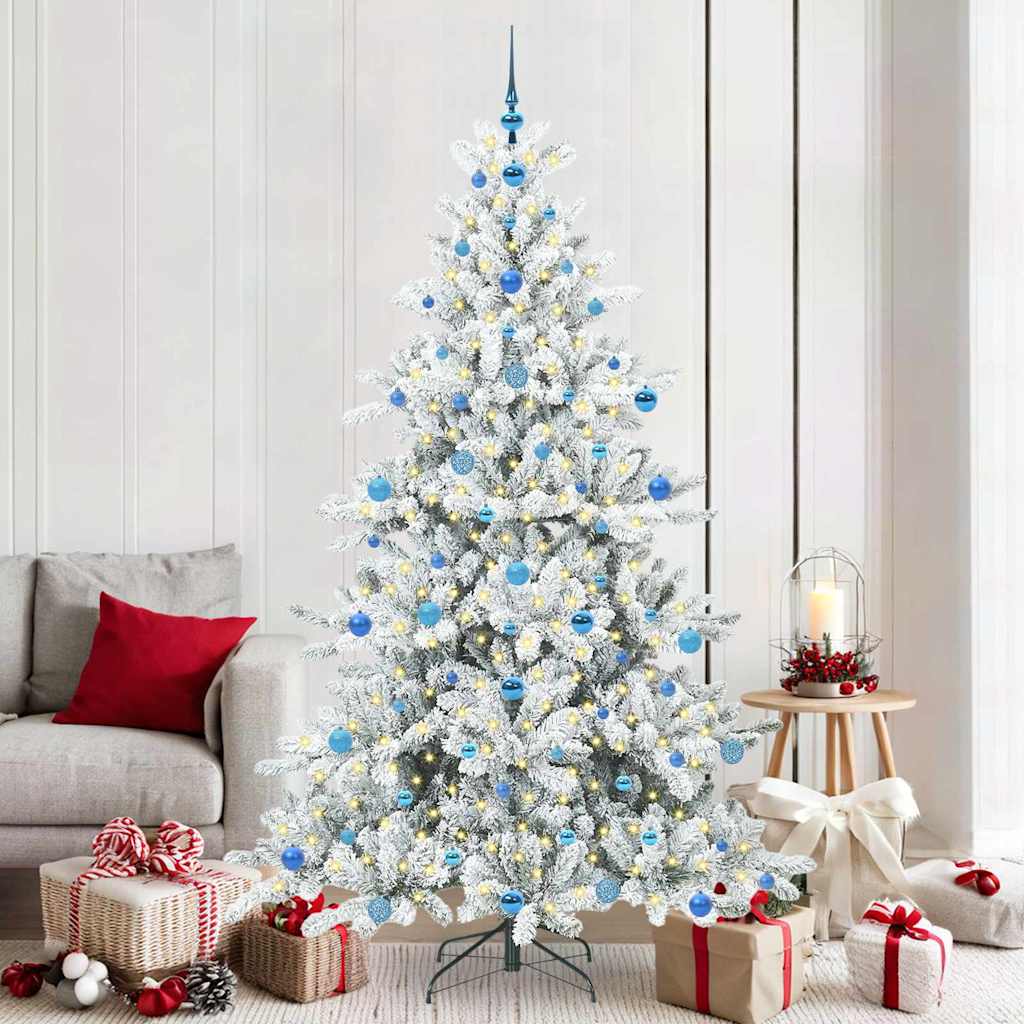Vidaxl kunstmatige inklapbare kerstboom wit 210 cm pvc en staal
