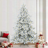 Vidaxl kunstmatige inklapbare kerstboom wit 240 cm pvc en staal