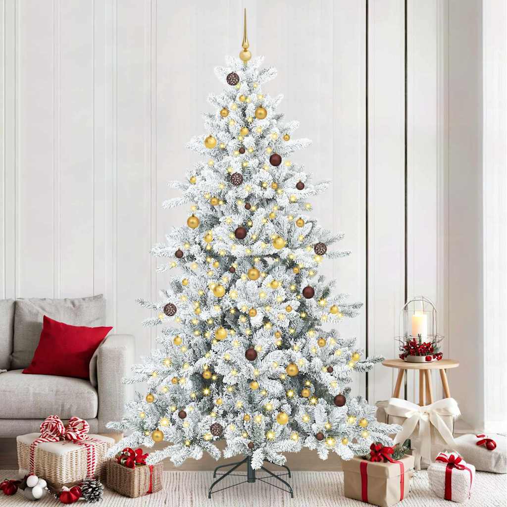Vidaxl kunstmatige inklapbare kerstboom wit 240 cm pvc en staal