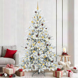 Vidaxl kunstmatige inklapbare kerstboom wit 240 cm pvc en staal