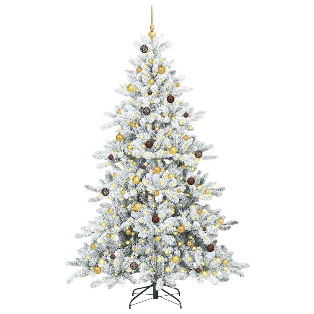 Vidaxl kunstmatige inklapbare kerstboom wit 240 cm pvc en staal
