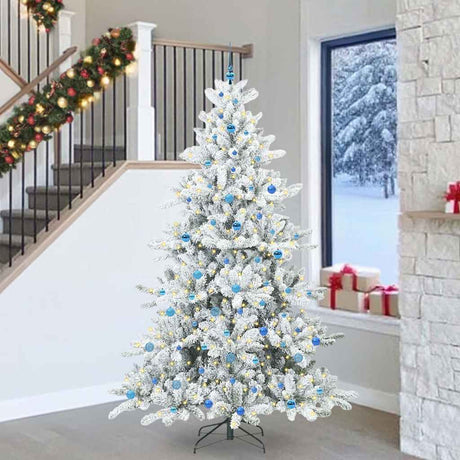 Vidaxl kunstmatige inklapbare kerstboom wit 240 cm pvc en staal