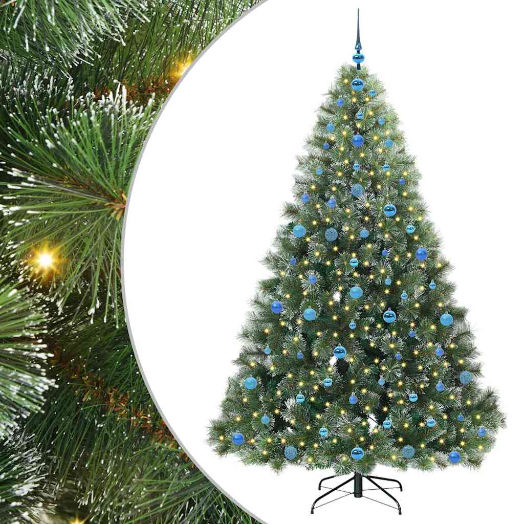 Vidaxl kunstkerstboom met 300 led met standaard groen 210 cm pe en pvc