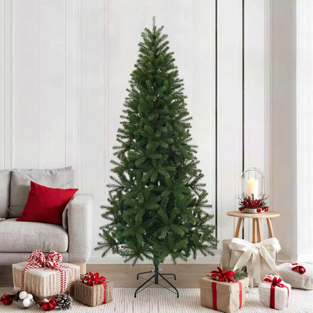 Vidaxl kunstkerstboom met standaard groen 210 cm pvc, pe en staal