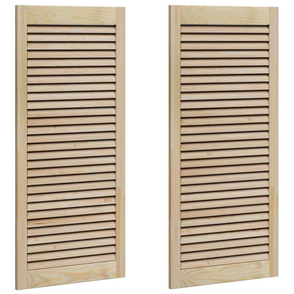 Vidaxl kastdeur 2 pcs naturel 49,5 x 2,1 x 110 cm massief grenenhout