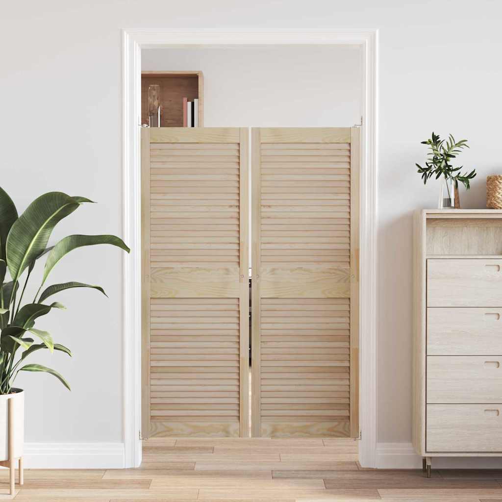 Vidaxl kastdeur 2 pcs naturel 49,5 x 2,1 x 140,5 cm massief grenenhout