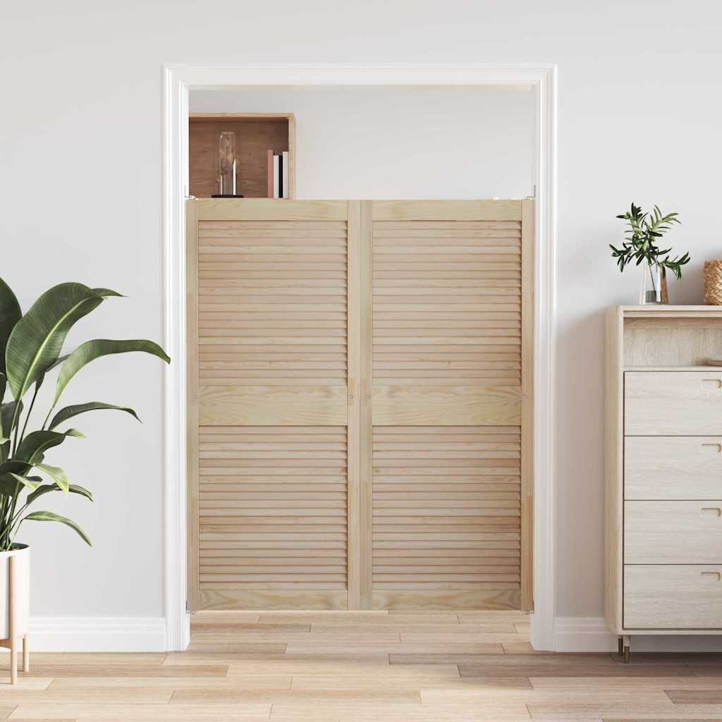 Vidaxl kastdeur 2 pcs naturel 140,5 x 2,1 x 59,5 cm massief grenenhout