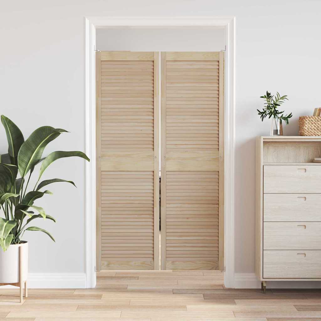 Vidaxl kastdeur 2 pcs naturel 170 x 2,1 x 49,5 cm massief grenenhout