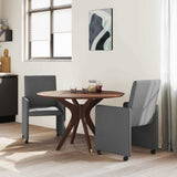 Vidaxl eetkamerstoelen met wieltjes 2 st stof donkergrijs