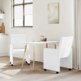 Vidaxl eetkamerstoelen met wieltjes 2 st kunstleer wit 57 x 66 x 94 cm